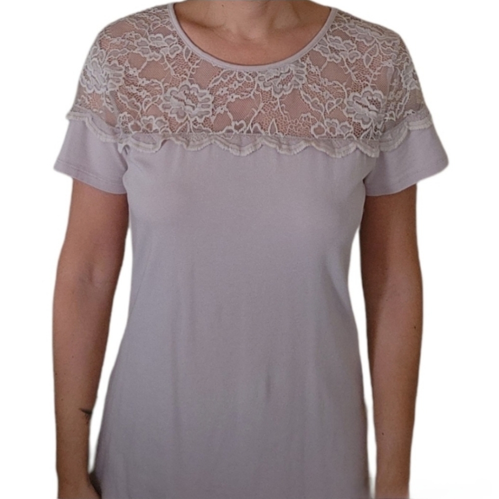 H&M Lace shoulder Top Lilac / Lavender - L